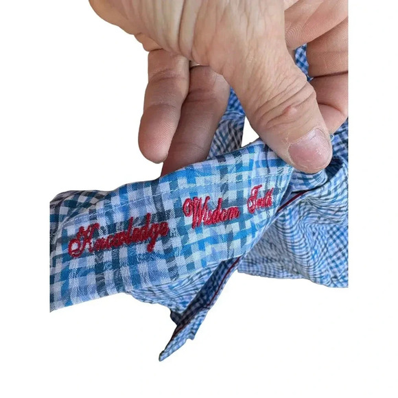 Robert Graham Men's Blue Plaid Pattern Long Sleeves Button Down Shirt Size XL - Picture 5 of 8